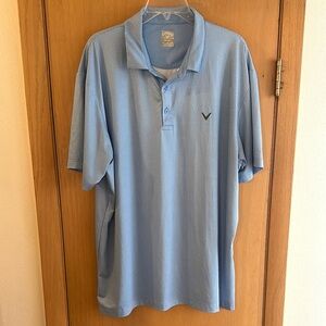 Callaway Men’s Opti-Dri Plaid Polo Shirt Golf Blue White Size XL